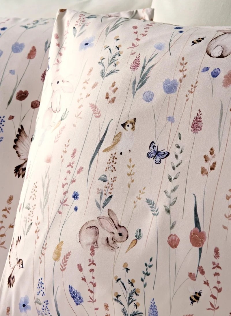 Matalan Pink Floral Bunny Duvet Set